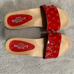 Sesto Meucci Red Slide Sandals size 37